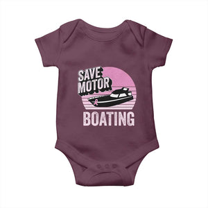 Funny Save Motor Boating Baby Onesie Breast Cancer Pink Ribbon TS11 Maroon Print Your Wear
