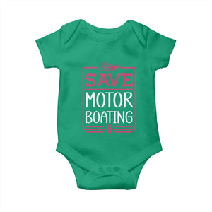 Funny Save Motor Boating Baby Onesie Beat Breast Cancer Pink Ribbon TS11 Irish Green Print Your Wear