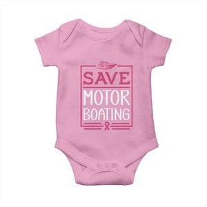 Funny Save Motor Boating Baby Onesie Beat Breast Cancer Pink Ribbon TS11 Light Pink Print Your Wear