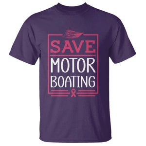 Funny Save Motor Boating T Shirt Beat Breast Cancer Pink Ribbon TS11 Purple Print Your Wear