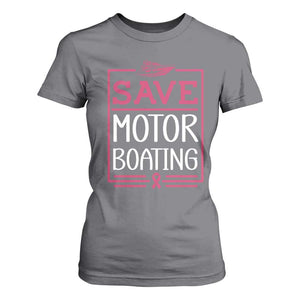 Funny Save Motor Boating T Shirt For Women Beat Breast Cancer Pink Ribbon TS11 Charcoal Print Your Wear