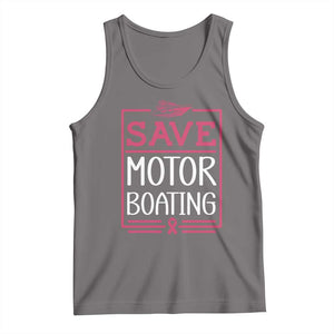 Funny Save Motor Boating Tank Top Beat Breast Cancer Pink Ribbon TS11 Deep Heather Print Your Wear