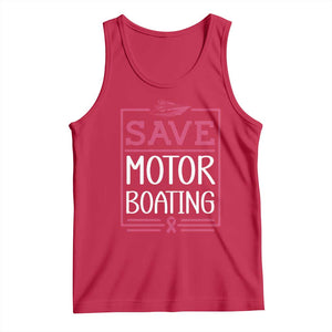 Funny Save Motor Boating Tank Top Beat Breast Cancer Pink Ribbon TS11 Red Print Your Wear