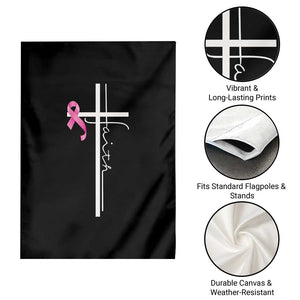 Christian Faith Breast Cancer Awareness Garden Flag Pink Ribbon Christian Cross TS11 Print Your Wear