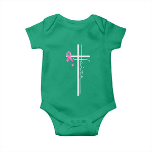 Christian Faith Breast Cancer Awareness Baby Onesie Pink Ribbon Christian Cross TS11 Irish Green Print Your Wear