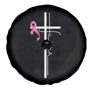 Christian Faith Breast Cancer Awareness Spare Tire Cover Pink Ribbon Christian Cross TS11 Print Your Wear