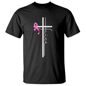 Christian Faith Breast Cancer Awareness T Shirt Pink Ribbon Christian Cross TS11 Black Print Your Wear
