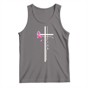 Christian Faith Breast Cancer Awareness Tank Top Pink Ribbon Christian Cross TS11 Deep Heather Print Your Wear