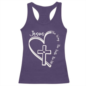 Jesus The Way The Truth The Life Racerback Tank Top Christian Cross With Heart TS11 Purple Print Your Wear