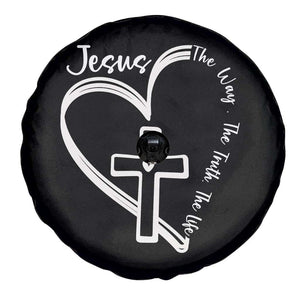 Jesus The Way The Truth The Life Spare Tire Cover Christian Cross With Heart TS11 Print Your Wear