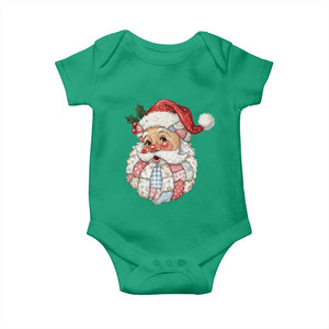 Vintage Retro Patchwork Santa Xmas Baby Onesie Merry Christmas Holiday TS11 Irish Green Print Your Wear
