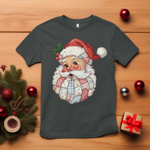 Vintage Retro Patchwork Santa Xmas T Shirt Merry Christmas Holiday TS11 Dark Heather Print Your Wear