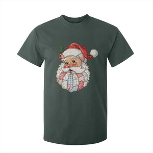 Vintage Retro Patchwork Santa Xmas T Shirt For Kid Merry Christmas Holiday TS11 Dark Forest Green Print Your Wear