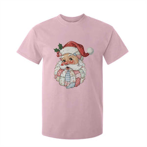 Vintage Retro Patchwork Santa Xmas T Shirt For Kid Merry Christmas Holiday TS11 Light Pink Print Your Wear