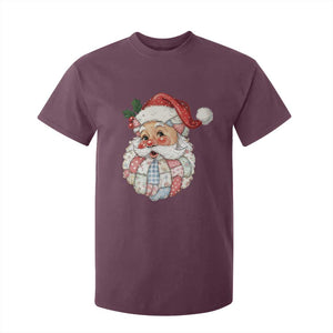 Vintage Retro Patchwork Santa Xmas T Shirt For Kid Merry Christmas Holiday TS11 Maroon Print Your Wear