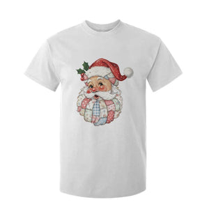 Vintage Retro Patchwork Santa Xmas T Shirt For Kid Merry Christmas Holiday TS11 White Print Your Wear