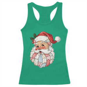 Vintage Retro Patchwork Santa Xmas Racerback Tank Top Merry Christmas Holiday TS11 Irish Green Print Your Wear