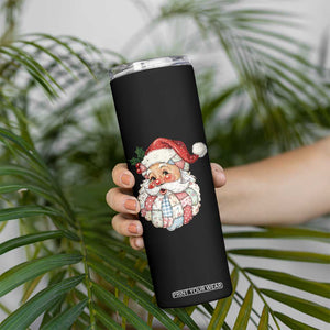 Vintage Retro Patchwork Santa Xmas Skinny Tumbler Merry Christmas Holiday TS11 Print Your Wear