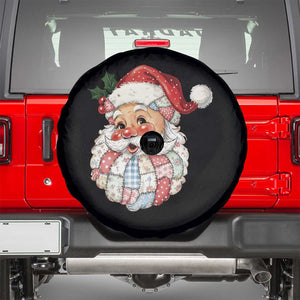Vintage Retro Patchwork Santa Xmas Spare Tire Cover Merry Christmas Holiday TS11 Black Print Your Wear