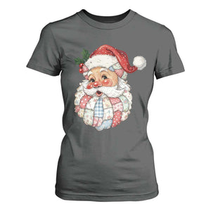 Vintage Retro Patchwork Santa Xmas T Shirt For Women Merry Christmas Holiday TS11 Dark Heather Print Your Wear