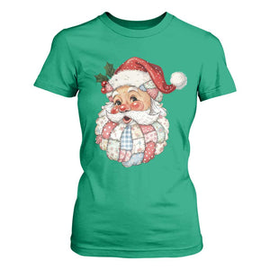 Vintage Retro Patchwork Santa Xmas T Shirt For Women Merry Christmas Holiday TS11 Irish Green Print Your Wear
