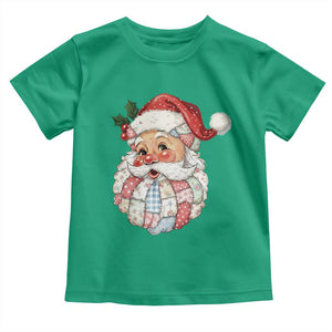 Vintage Retro Patchwork Santa Xmas Toddler T Shirt Merry Christmas Holiday TS11 Irish Green Print Your Wear