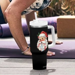 Vintage Retro Patchwork Santa Xmas Tumbler With Handle Merry Christmas Holiday TS11 Print Your Wear