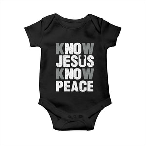 Christian Know Jesus Know Peace Baby Onesie Religion God Church Bible TS11 Black Print Your Wear