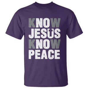 Christian Know Jesus Know Peace T Shirt Religion God Church Bible TS11 Purple Print Your Wear