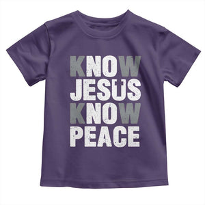 Christian Know Jesus Know Peace Toddler T Shirt Religion God Church Bible TS11 Purple Print Your Wear