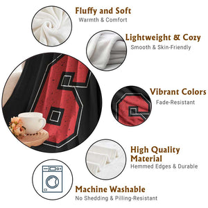Number 6 Throw Blanket Fan Varsity Sports Team 67 Jersey Number TS11 Print Your Wear