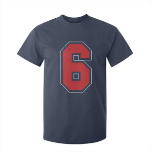 Number 6 T Shirt For Kid Fan Varsity Sports Team 67 Jersey Number TS11 Navy Print Your Wear