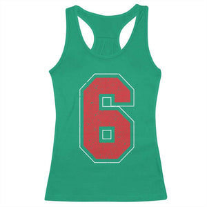 Number 6 Racerback Tank Top Fan Varsity Sports Team 67 Jersey Number TS11 Irish Green Print Your Wear
