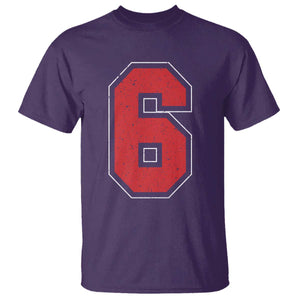 Number 6 T Shirt Fan Varsity Sports Team 67 Jersey Number TS11 Purple Print Your Wear