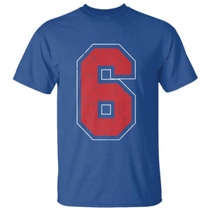 Number 6 T Shirt Fan Varsity Sports Team 67 Jersey Number TS11 Royal Blue Print Your Wear
