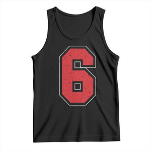 Number 6 Tank Top Fan Varsity Sports Team 67 Jersey Number TS11 Black Print Your Wear