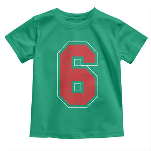 Number 6 Toddler T Shirt Fan Varsity Sports Team 67 Jersey Number TS11 Irish Green Print Your Wear