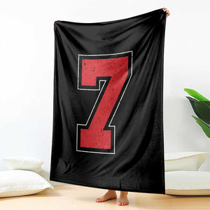 Number 7 Throw Blanket Fan Varsity Sports Team 67 Jersey Number TS11 Print Your Wear