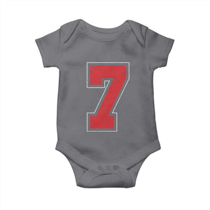 Number 7 Baby Onesie Fan Varsity Sports Team 67 Jersey Number TS11 Charcoal Print Your Wear