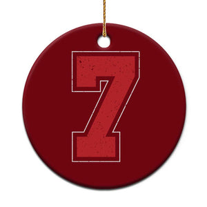 Number 7 Ceramic Ornament Fan Varsity Sports Team 67 Jersey Number TS11 1pc Red Print Your Wear