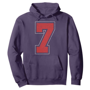 Number 7 Hoodie Fan Varsity Sports Team 67 Jersey Number TS11 Purple Print Your Wear