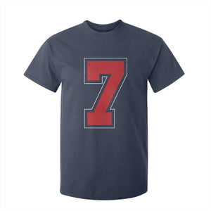 Number 7 T Shirt For Kid Fan Varsity Sports Team 67 Jersey Number TS11 Navy Print Your Wear