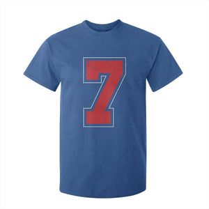 Number 7 T Shirt For Kid Fan Varsity Sports Team 67 Jersey Number TS11 Royal Blue Print Your Wear