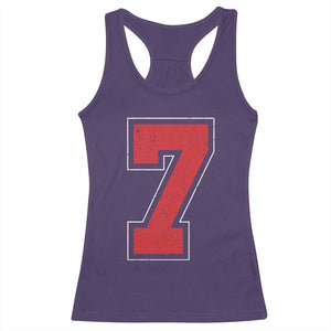 Number 7 Racerback Tank Top Fan Varsity Sports Team 67 Jersey Number TS11 Purple Print Your Wear