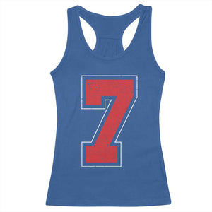 Number 7 Racerback Tank Top Fan Varsity Sports Team 67 Jersey Number TS11 Royal Blue Print Your Wear