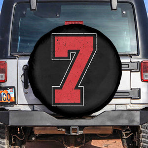 Number 7 Spare Tire Cover Fan Varsity Sports Team 67 Jersey Number TS11 No hole Black Print Your Wear
