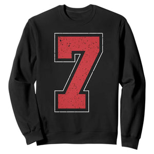 Number 7 Sweatshirt Fan Varsity Sports Team 67 Jersey Number TS11 Black Print Your Wear