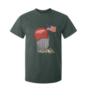 Funny Trump Garbage 2024 T Shirt For Kid Vintage Trash Bin American Flag TS11 Dark Forest Green Print Your Wear
