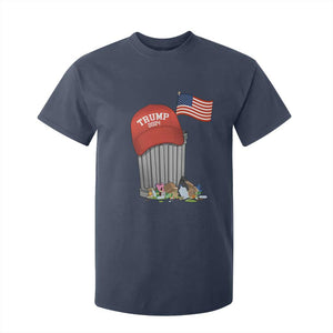 Funny Trump Garbage 2024 T Shirt For Kid Vintage Trash Bin American Flag TS11 Navy Print Your Wear