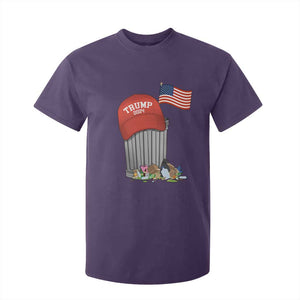 Funny Trump Garbage 2024 T Shirt For Kid Vintage Trash Bin American Flag TS11 Purple Print Your Wear